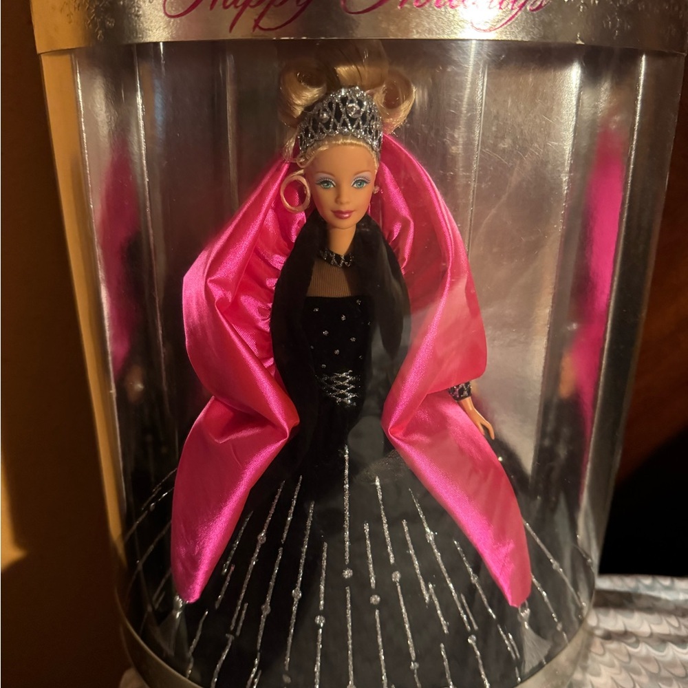 Holiday 1998 Barbie Holiday Doll in Black and Pink Gown